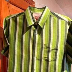 Summer Green Short Sleeve Linen/Cotton Shirt